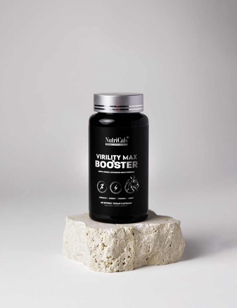 Virility Max Booster on travertine stone
